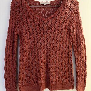 LOFT Crochet Open Knit Sweater